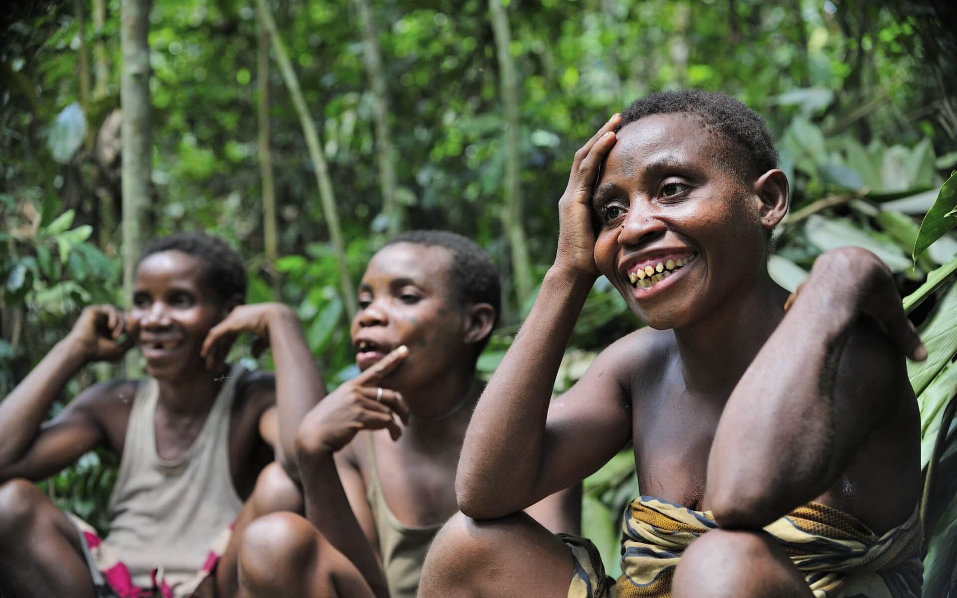 Group of Black Indigenous in the forest.