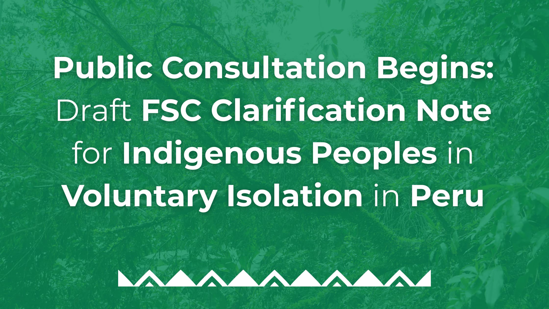 Draft FSC Clarification Note for Indigenous Peoples in Voluntary Isolation in Peru